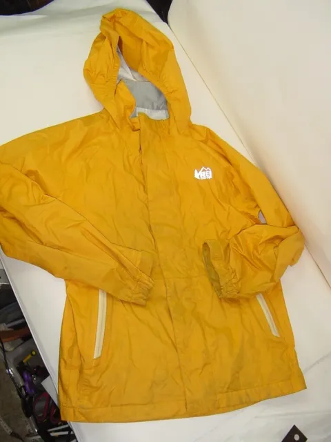 Kids Rei 100% Waterproof Rain Shell Jacket - Yellow Kids Size Small 8
