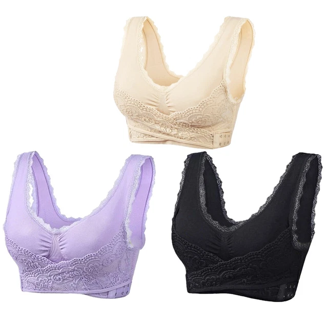 3stk Damen Bustier Ohne Bügel, Nahtlose Komfort Gepolsterte Bra Sport BH Yoga