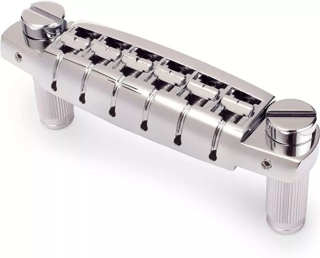 Golden Age Low-profile Wraparound Bridge with Standard Studs, Nickel, slotted