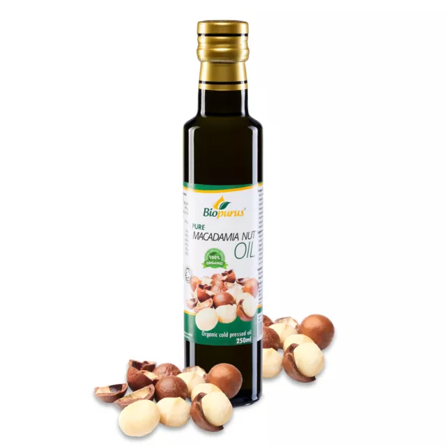 Biopurus Certified Organic Cold Pressed Macadamia Nut Oil 250ml AT