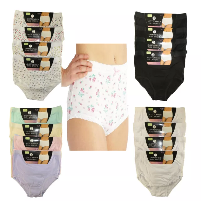 Ladies Briefs Maxi 100% Cotton Women's Underwear Full Comfort Fit Sizes 10-24
