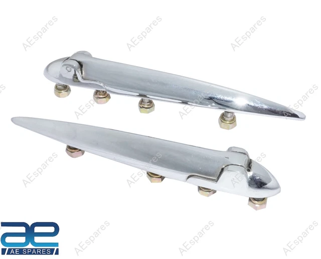 SET CERNIERE COFANO Qualità OEM Cromate 9" Per Auto D'epoca Nuove EUR