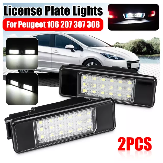 2x LED Feux Éclairage Plaque pour Peugeot 106 1007 207 307 308 406 407 508