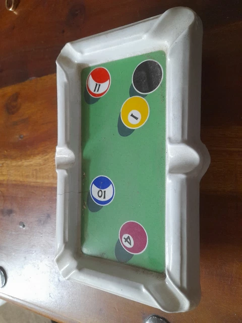 Vintage Pool Table Ceramic Ashtray..mancave?