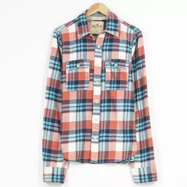 Hollister Quadri Lumberjack Stile Camicia Multicolore Manica Lunga Uomo TG L