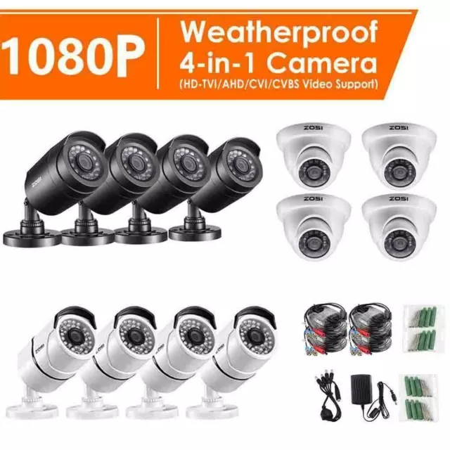 ZOSI 1080P CCTV Camera HD 4in1 Outdoor 3000TVL Home Security Surveillance System