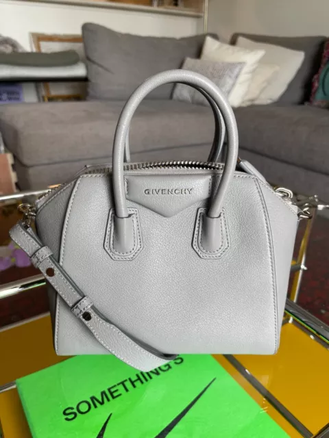 GIVENCHY Antigona Grained Leather Mini Grey Bag RRP $3000