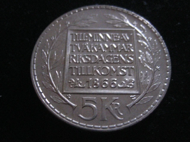Mds Schweden Sweden 5 Kronen 1966 "100 Jahre Verfassungsreform", Silber
