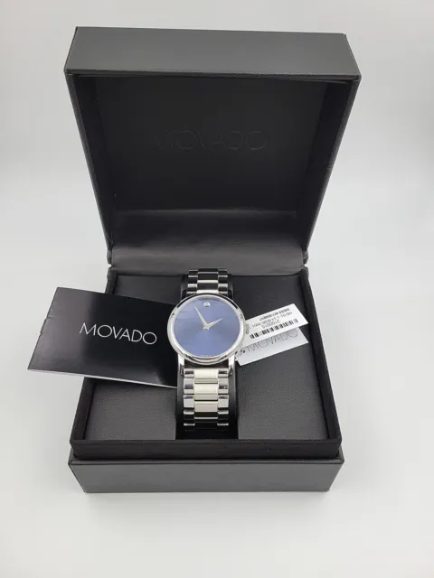 Movado Men’s Classic Museum Blue Dial Quartz Swiss Watch - 2100015 ($895 MSRP)