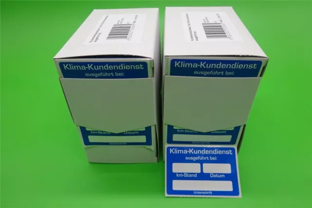 500x Klima Kundendienst Aufkleber in Spenderbox KD-Aufkleber