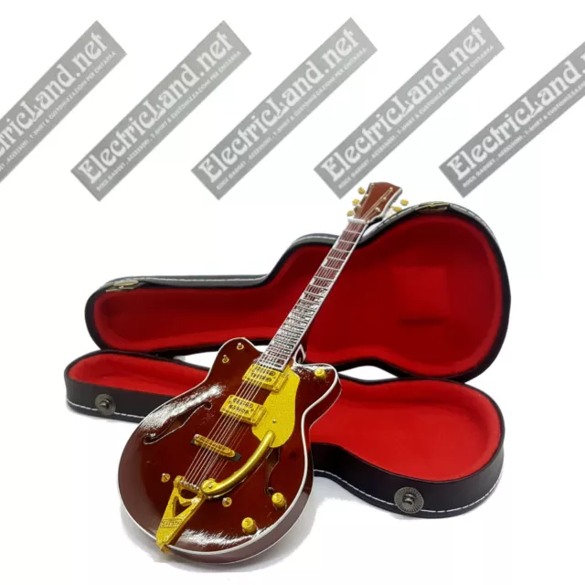 Mini Guitar George Harrison coutry + case shaped box 1:4 miniature collectible