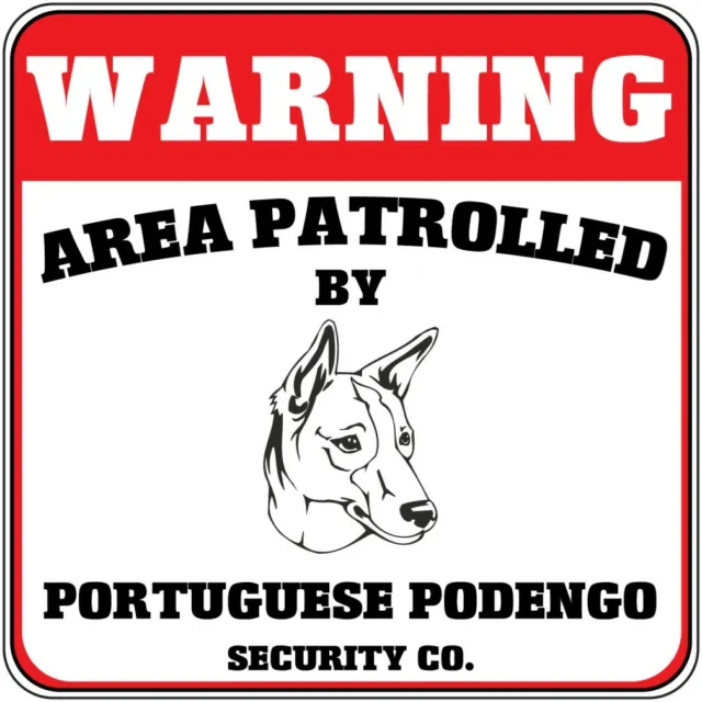 Crossing Sign Warning Area Patrolled Portuguese Podengo Dog Security Cross Xing