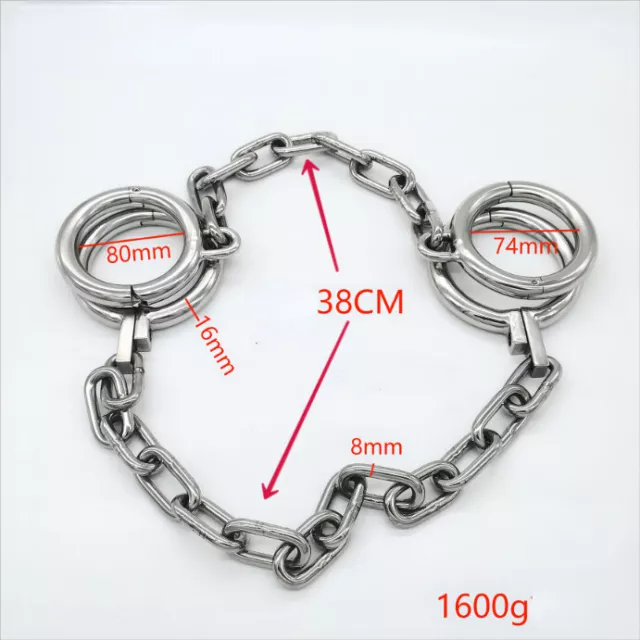 STAINLESS STEEL TOE Cuffs Chains Metal Shackles Foot Lock Slave New ...