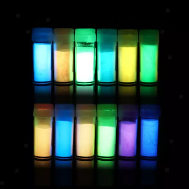 12 Farben Luminous Powder Crafts DIY Glow in The Dark Pigment Set für Nägel