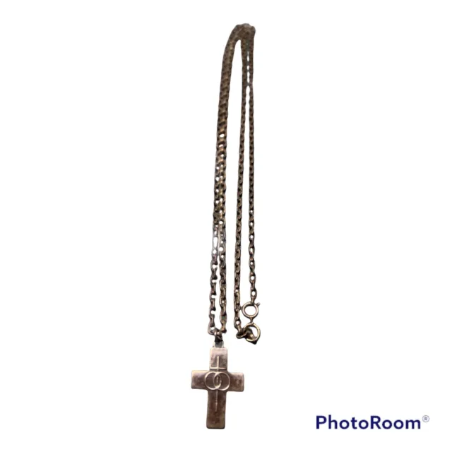 Surreal Hand-Forged Crucifix Necklace with 19th century .