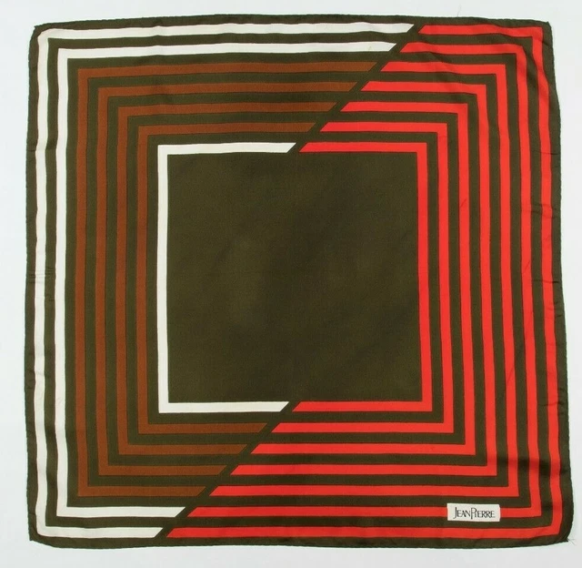 Foulard Vintage En Soie Crêpe De Chine Jean Pierre - Noir, 76x80 Cm, Carré Parfait Pour Toutes Les Tenues
