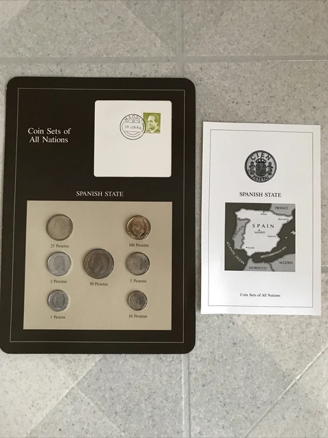 Coin Sets Of  All  Nations  Spanish  State  1983 - 85  Unc  W/Card