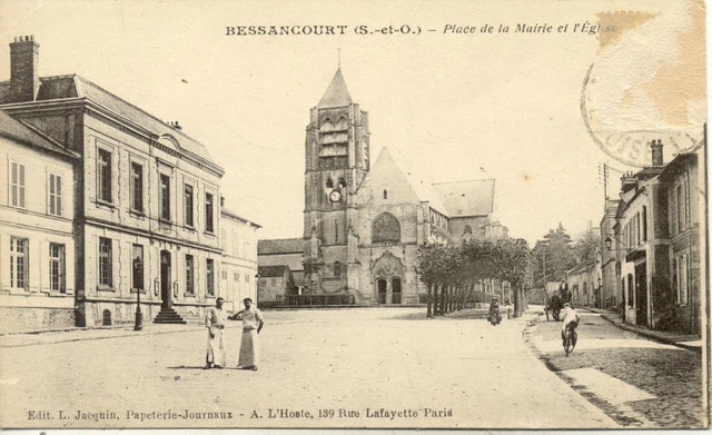 BESSANCOURT place de la mairie et de l'église éd jacquin