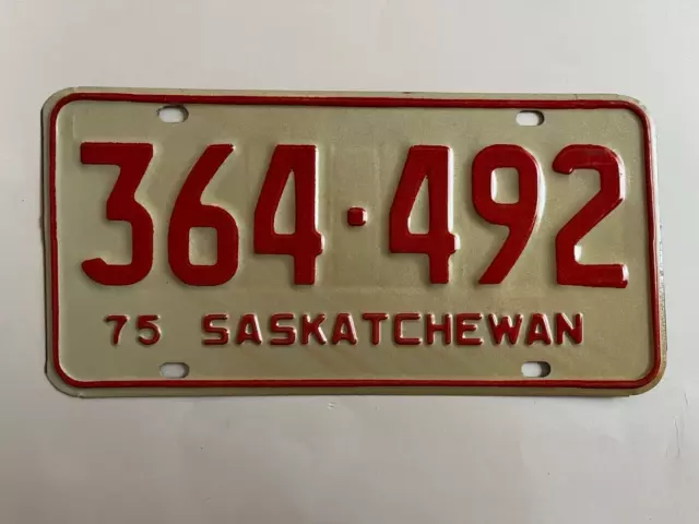 1975 Saskatchewan License Plate MINT/New Old Stock NICE!!