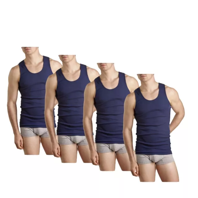 Bonds Chesty 4 Pack Singlets Muscle Tank Top Blue Navy Work Tough Shirt Singlet