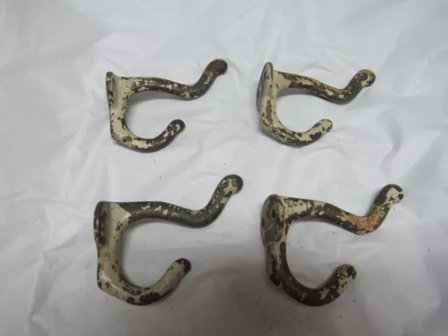 Set Of 4 Vintage School House, Closet, Coat Room, Farmhouse, Hooks Cast Iron