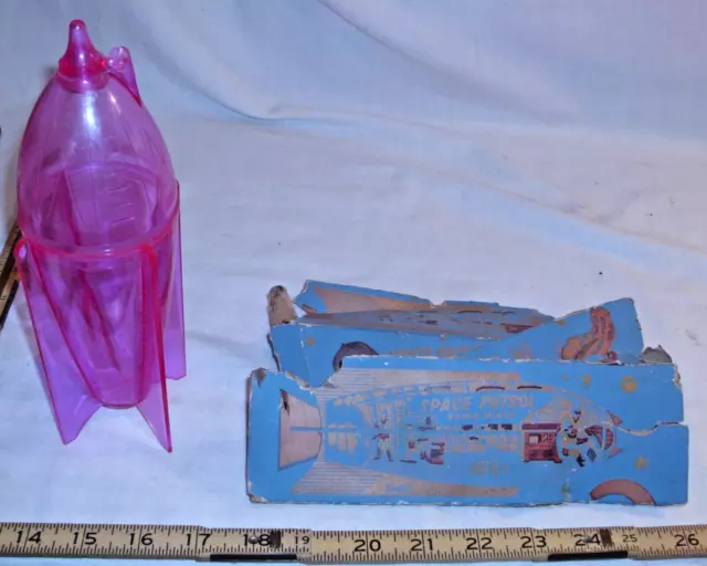 SPACE PATROL PINK ROCKET DRINK MIXER WITH BOX 1950s