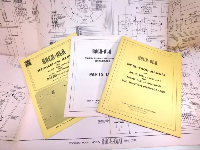 Rock-ola Model 1455 Service Manual, Parts List, Schematic Diagram Jukebox Manual