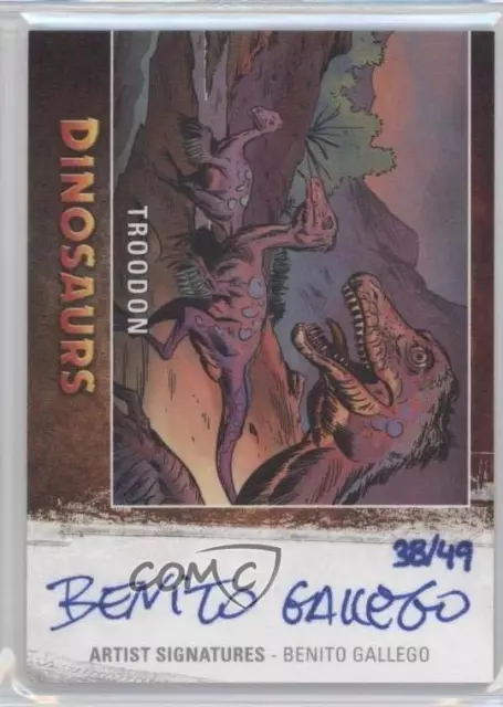 2015 Upper Deck Dinosaurs Artist Auto 38/49 Troodon Benito Gallego #31 Auto 7lt