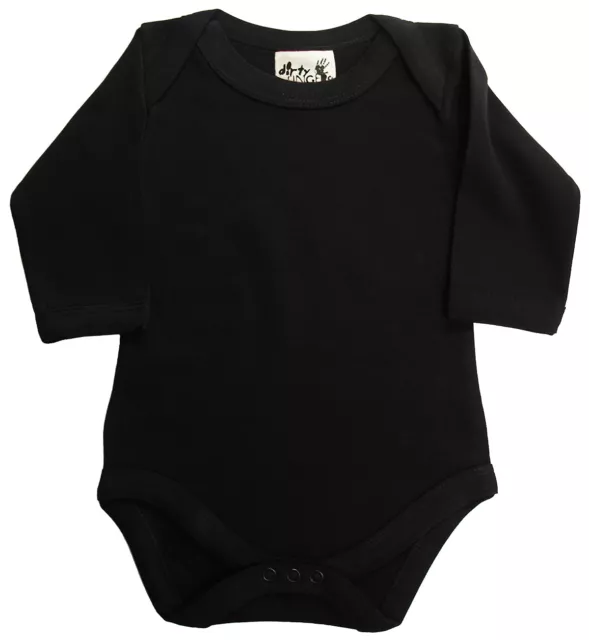 SALE ITEM 5 pack of Baby Long Sleeve Bodysuits in Black, Size 6-12 Months