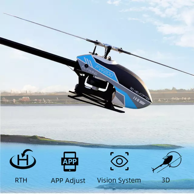 FLYWING FW200 H1 V2 Gyro 3D RC Helicopter RTF Self Stabilizing 3D BrUShless US