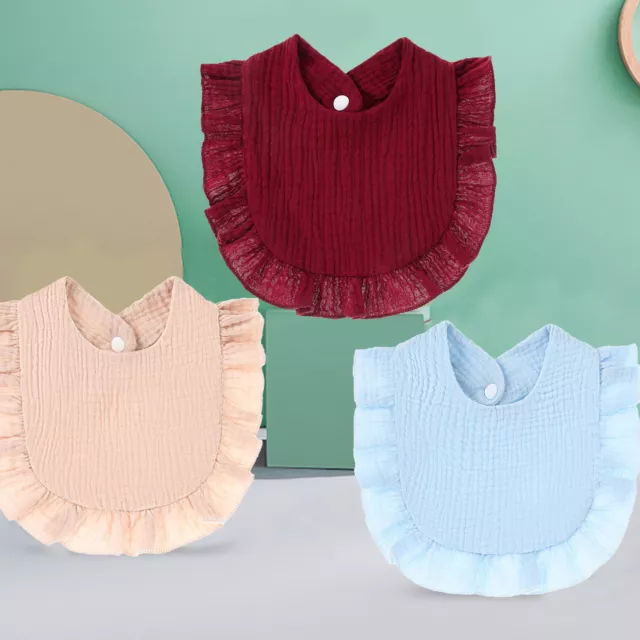 Drool Bib with Ruffle Edges Water Absorption Ruffles Design Infant Feeding