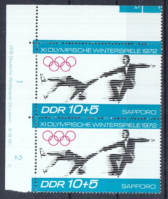 Briefmarken DDR Mi Nr. 1726  Olympia Sapporo Druckvermerk DV DWD  III **