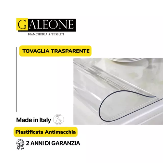 Tovaglia trasparente in PVC plastificata antimacchia protezione tavolo