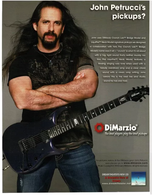 2012 DIMARZIO Crunch Lab, Liquid Fire Pickups JOHN PETRUCCI magazine ad