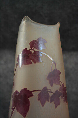 Grand Vase en pate de verre Legras série Rubis DLG Daum Gallé 