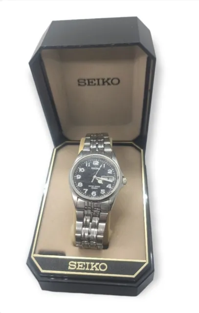 MEN'S SEIKO 7N43-9070 A4 ALL STAINLESS DAY DATE RUNS $ - PicClick