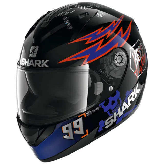 NEW Shark Ridill Catalan Bad Boy Black/Blue/Orange Full Face Road Bike Helmet