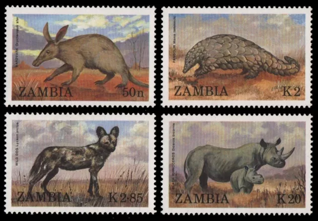 Sambia 1988 - Mi-Nr. 460-463 ** - MNH - Wildtiere / Wild animals