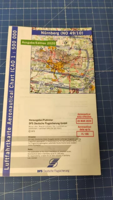 Luftfahrkarte Aeronautical Chart ICAO 1: 500 000 Nürnberg