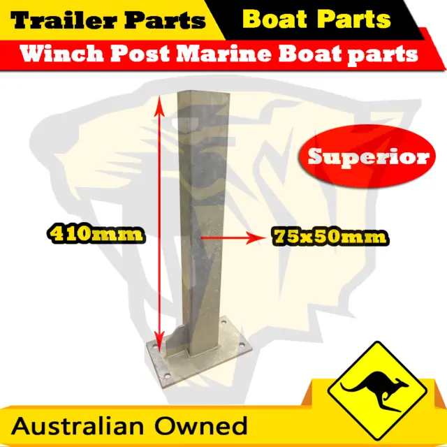 Superior Galvanised Boat Trailer Winch Post 75x50x410mm for 75x50 mm Draw Bar