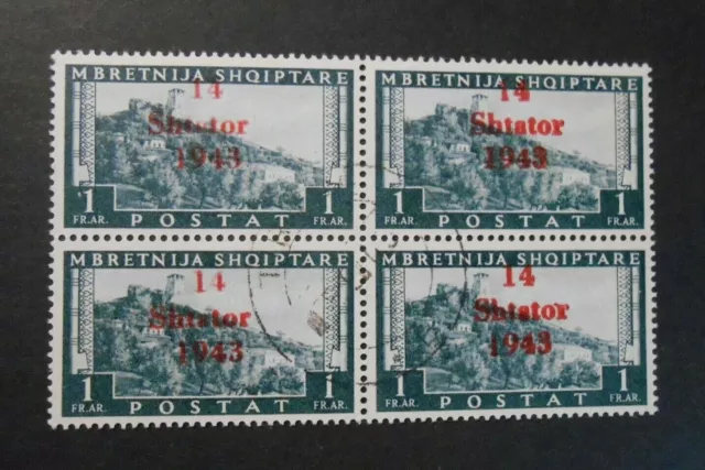 GERMANIA,GERMANY, REICH 1943 Albanien "Fr. di ALBANIA SVR" 1Fr. x 4 USED BPP