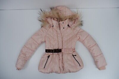 Monnalisa Girls Padded Coat Jacket Age 9 Yrs Light Pink Fur Hood