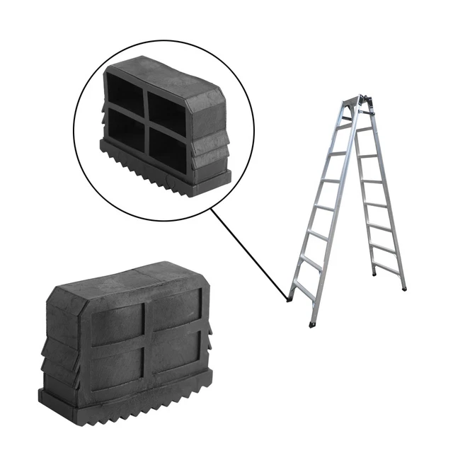 UNIVERSAL RUBBER FEET For Box Section Step & Extension Ladders (Pack of