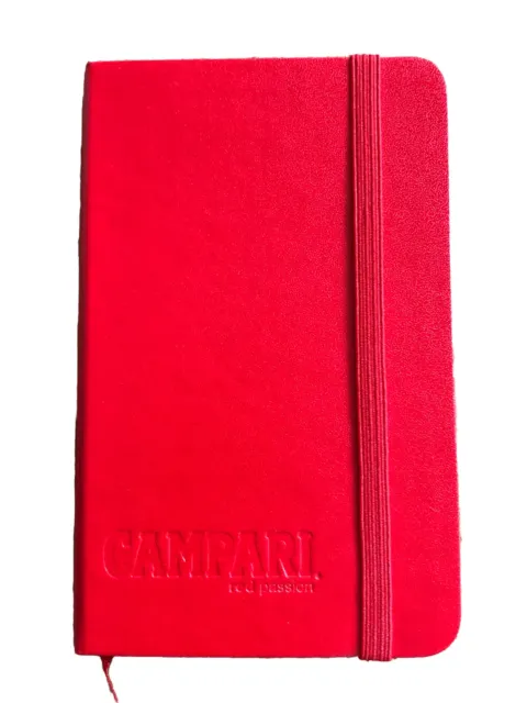 Taccuino quaderno agenda Campari Soda nuovo piccolo rosso con elastico, a righe