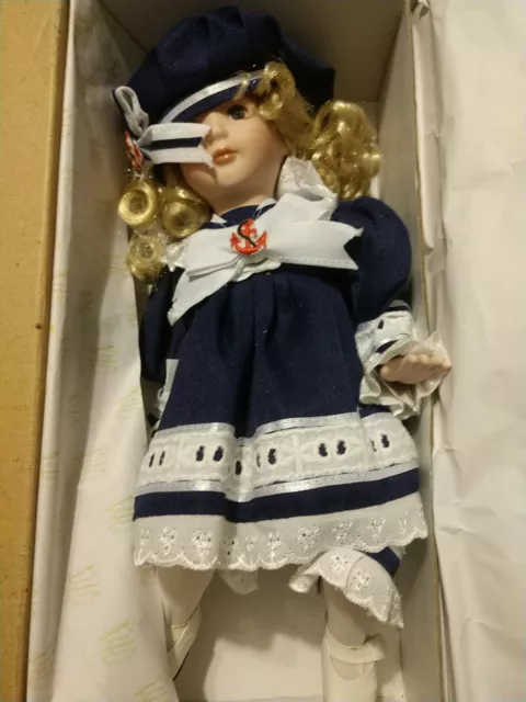 Heritage Signature Collection Nautical Nelle Porcelain Doll #12457 COA 16"