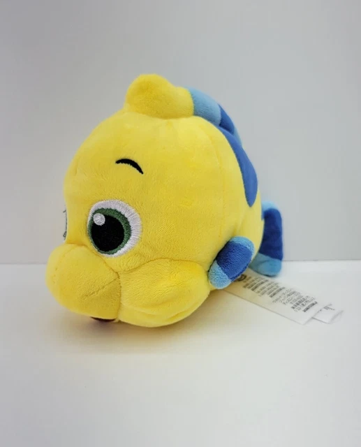 DISNEY STORE LITTLE Mermaid Flounder 7" Ariels Fish Friend Stuffed