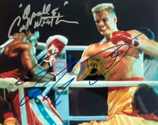 Dolph Lundgren & Carl Weathers dual signed autographed 8x10 Photo reprint