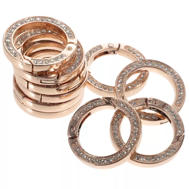10 Pcs Purse Crafting Buckle Metal Ring Diamond Key Rings Wallet