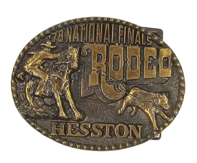 Vintage Hesston 1978 National Finals Rodeo Belt Buckle Cowboy