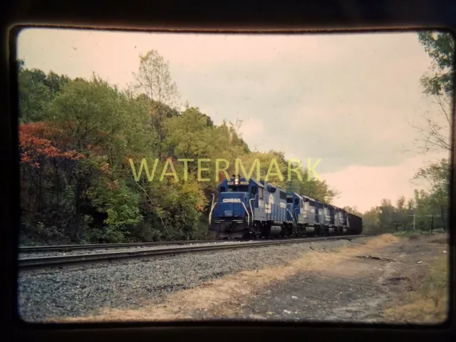 XM15 ORIGINAL TRAIN SLIDE Conrail B & M Coal Train Brickyard 1981